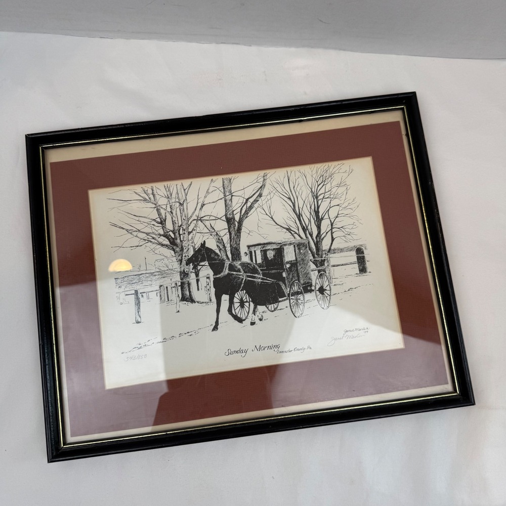 Vintage Janet Martin Sunday Morning Lancaster County PA Signed Gallery Wall - Picture 3 of 13
